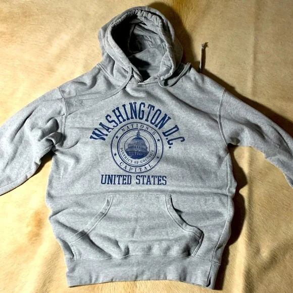 Mens WASHINGTON D.C. United States Nations Capital Gray HOODIE Sweatshirt - Picture 14 of 14